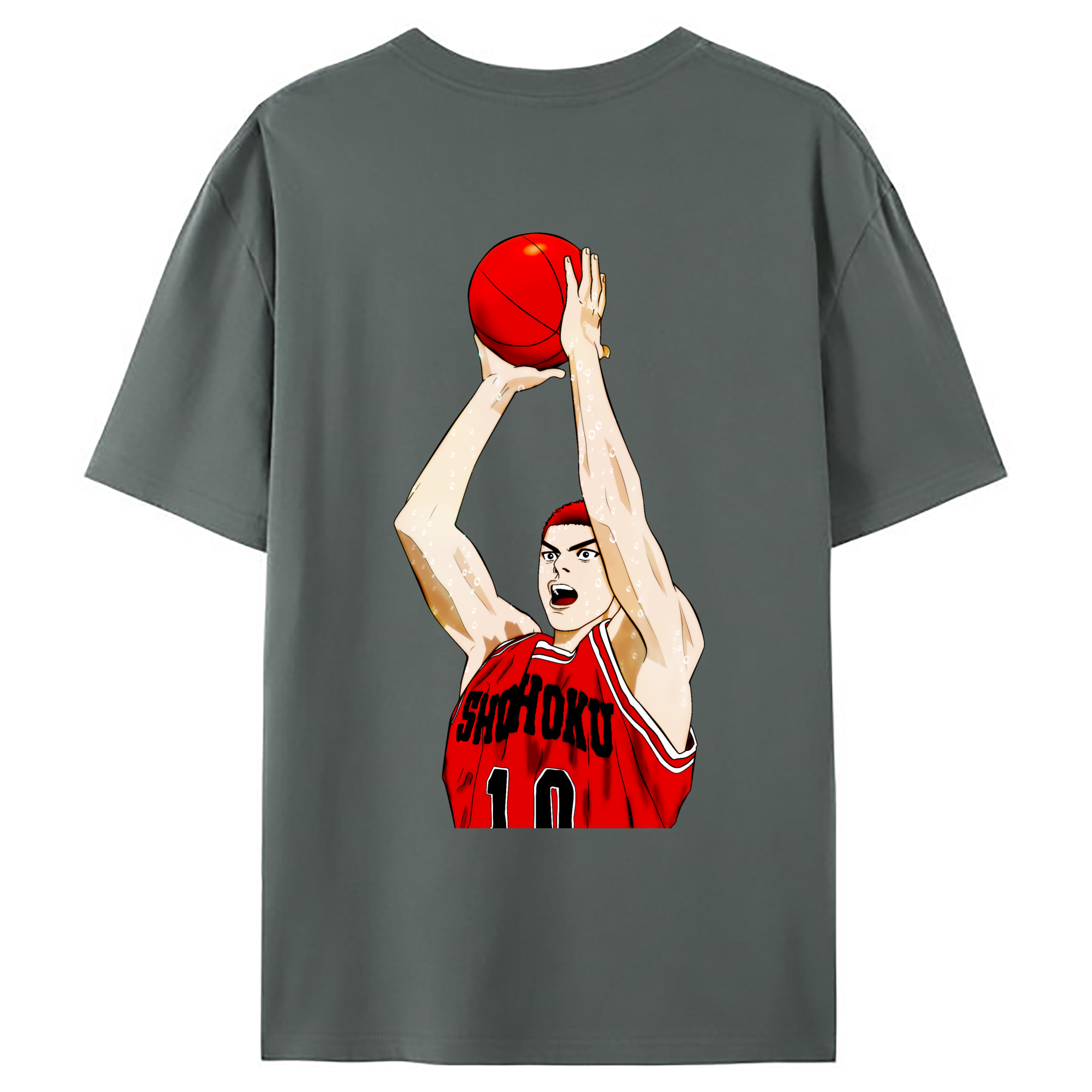 （画像用） SLAM DUNK／スラムダンク 綿100％ メンズ半袖Tシャツ（バックプリント） 通気性
